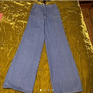 1970s vintage high waisted wide leg bell bottoms jeans